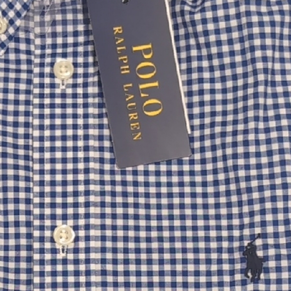 Polo by Ralph Lauren Navy Checkered Casual Shirt